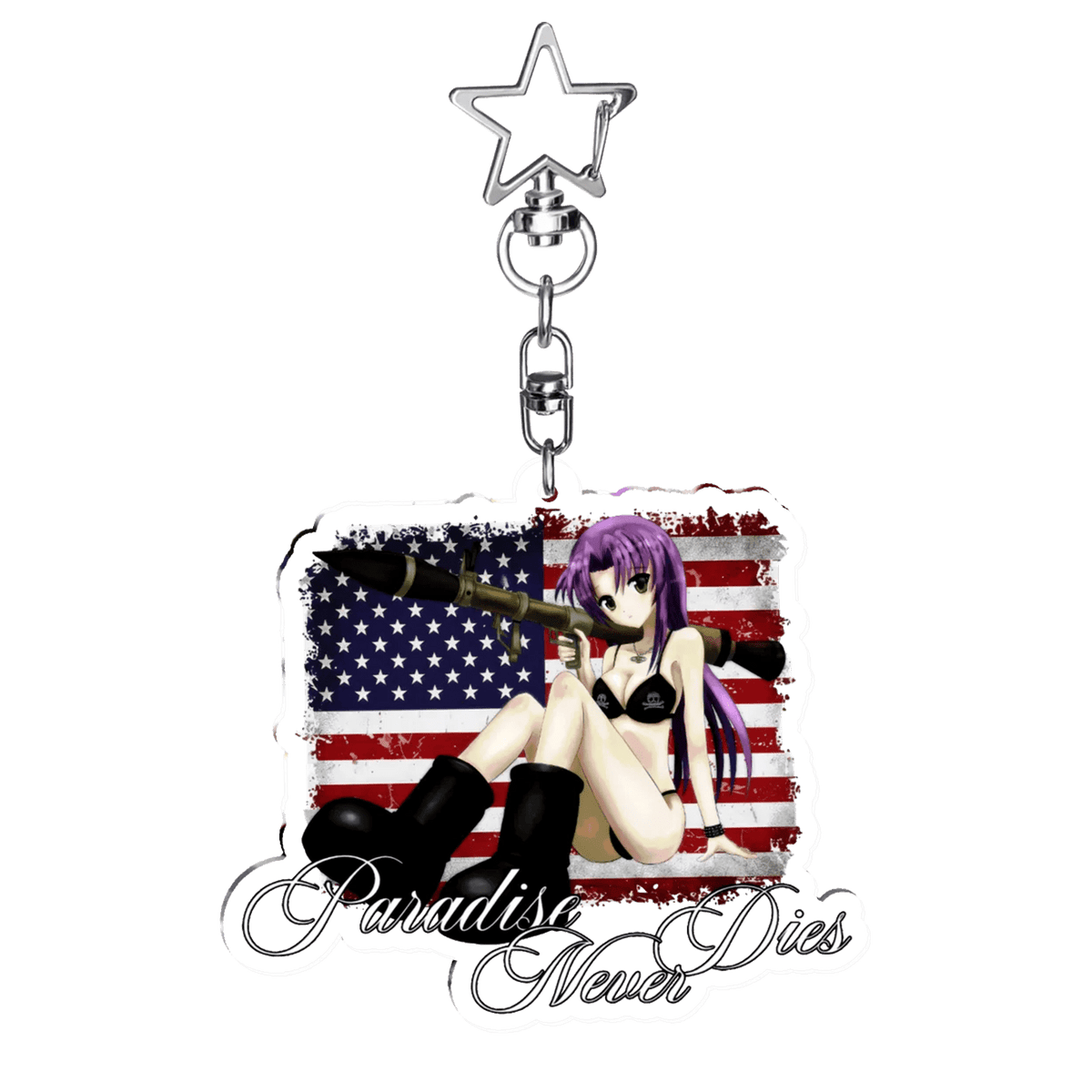 "paradise_warrior" Keychain | Paradise Society Anime Clothing Brand